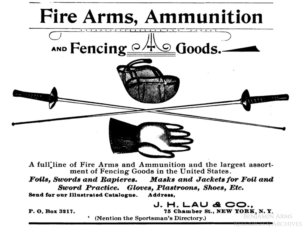 J. H. Lau & Co. Fencing Equipment Advertisement
