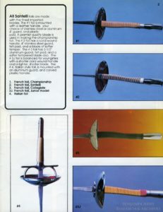 Santelli Fencing Equipment catalog french foils