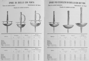 1907 Serafino Fratelli catalog of dueling swords