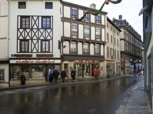 Downtown shops in Thiers France