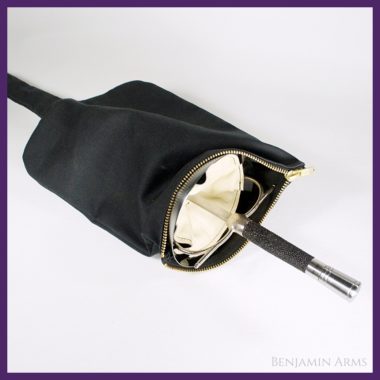 Black fencing sword bag with Italian foil