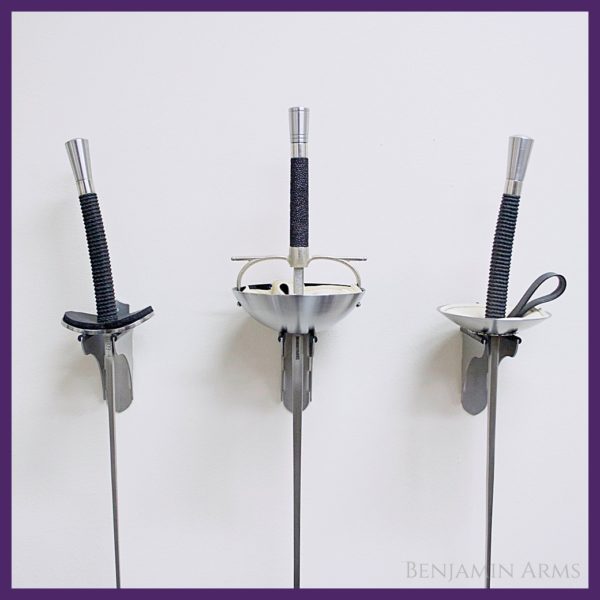 Wall mounted fencing swords