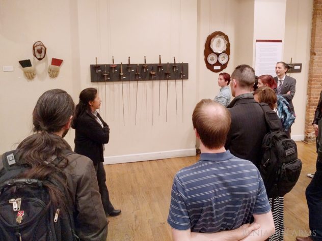 Lecture at museum of fencing weapons and memorabilia by Jeannette Acosta Martinez