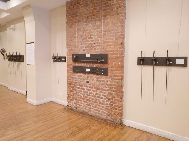 Exhibition of fencing weapons at La Nacional in New York City