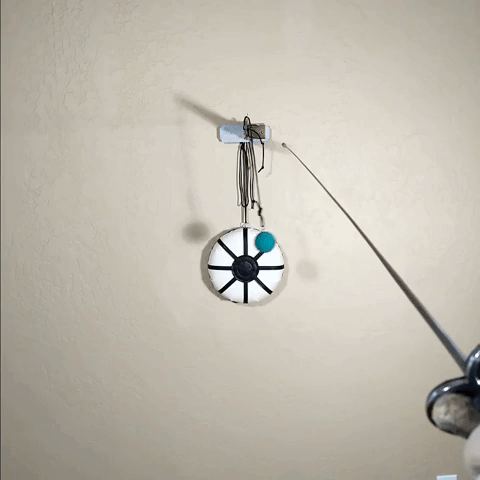 fencing target practice at home with wall target and ball